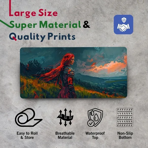 Sigma_One_Warrior_Girl_Printed_Extended_Keyboard_Mouse_Pad