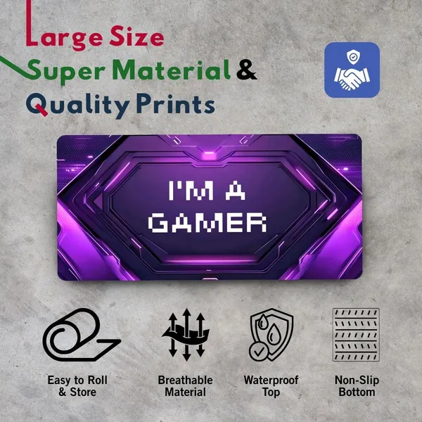 Sigma_One_I'M_A_Gamer_Print_Extended_Keyboard_Mouse_Pad