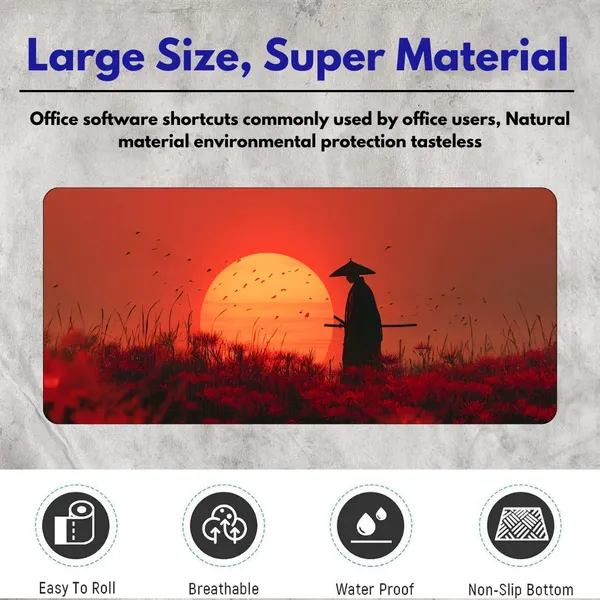 Sigma_One_Anime_Samurai_Extended_Mouse_Pad_Non-Slip_Waterproof_23X11_Inch
