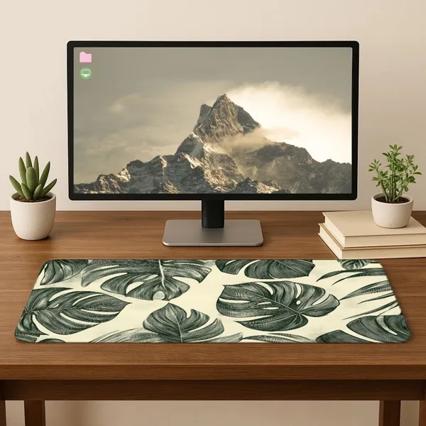 Sigma_One_Tropical_Leaf_Pattern_Extended_Keyboard_Mouse_Pad