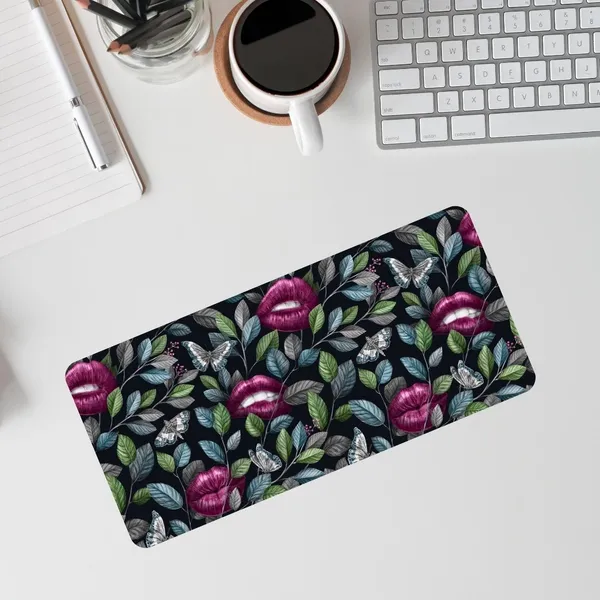 Sigma_One_Plum_Kiss_Leaf_Design_Extended_Keyboard_Mouse_Pad