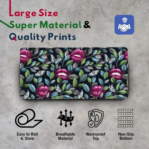 Sigma_One_Plum_Kiss_Leaf_Design_Extended_Keyboard_Mouse_Pad