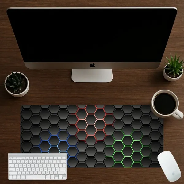 Sigma_One_Honey_Grid_Design_Extended_Keyboard_Mouse_Pad