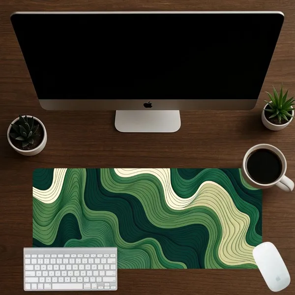 Sigma_One_Green_Beige_Abstract_Extended_Mouse_Pad_23X11_Inch