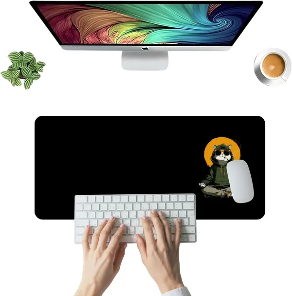 Sigma_One_Cool_Cat_Poster_Dark_Extended_Keyboard_Mouse_Pad
