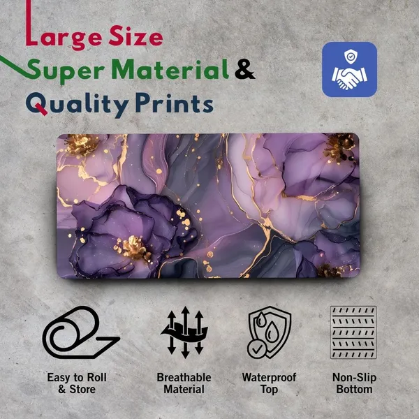 Sigma_One_Purple_Flower_Marble_Art_Extended_Desk_Mat