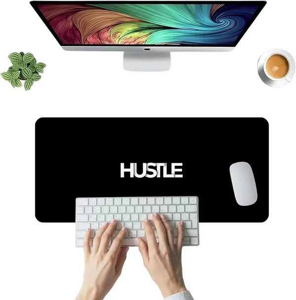 Sigma_One_Hustle_Typography_Black_Extended_Keyboard_Mouse_Pad