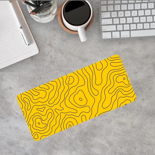 Sigma_One_Yellow_Abstract_Contour_Extended_Mouse_Pad_23X11_Inch