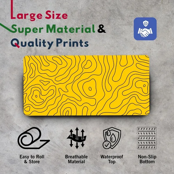 Sigma_One_Yellow_Abstract_Contour_Extended_Mouse_Pad_23X11_Inch