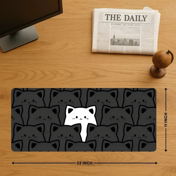 Sigma_One_Black_White_Cats_Print_Extended_Mouse_Pad_23X11_Inch