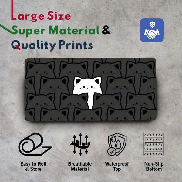 Sigma_One_Black_White_Cats_Print_Extended_Mouse_Pad_23X11_Inch