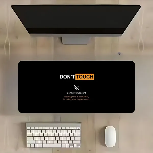 Sigma_One_Don'T_Touch_Quote_Print_Extended_Keyboard_Mouse_Pad_Black