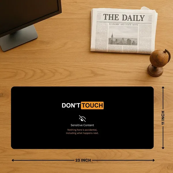 Sigma_One_Don'T_Touch_Quote_Print_Extended_Keyboard_Mouse_Pad_Black