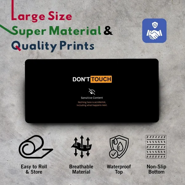 Sigma_One_Don'T_Touch_Quote_Print_Extended_Keyboard_Mouse_Pad_Black