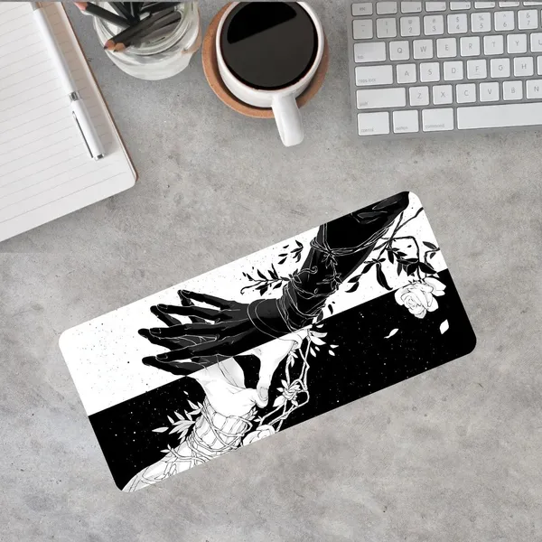 Sigma_One_Black_White_Vine_Hand_Print_Extended_Mouse_Pad_23X11
