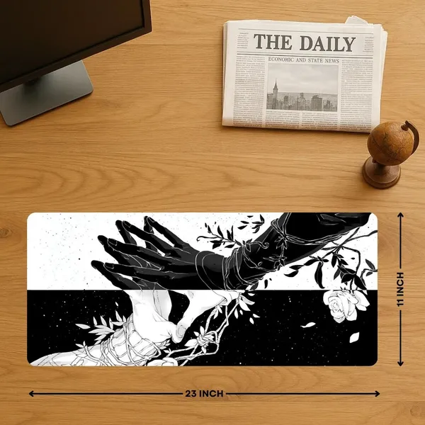 Sigma_One_Black_White_Vine_Hand_Print_Extended_Mouse_Pad_23X11
