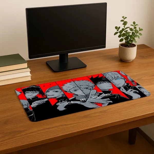 Sigma_One_Anime_Squad_Red_Black_Multi_Character_Extended_Gaming_Mouse_Pad