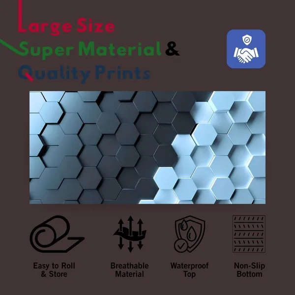 Sigma_One_3D_Hexagon_Blue_Grey_Geometric_Extended_Desk_Mat_23X11_Inch