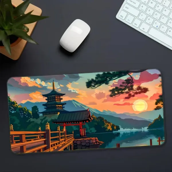 Sigma_One_Japanese_Torii_Gate_Sunset_Pagoda_Extended_Gaming_Mouse_Pad