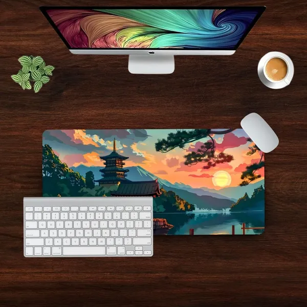 Sigma_One_Japanese_Torii_Gate_Sunset_Pagoda_Extended_Gaming_Mouse_Pad