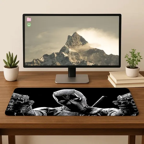 Sigma_One_B&W_Masked_Mercenary_Dual_Pistol_Sketch_Desk_Mat