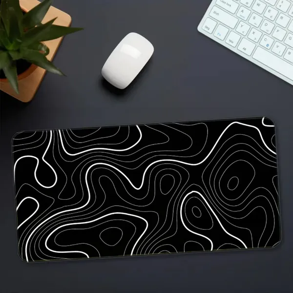 Sigma_One_Topographic_Contour_Line_Extended_Mouse_Pad__Black_White