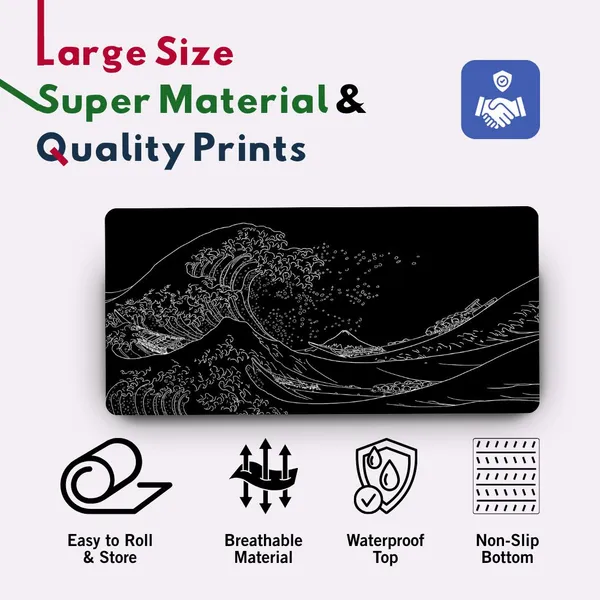 Sigma_One_Black_Wave_Outline_Extended_Mouse_Pad_58X28_Cm_Non-Slip_Base