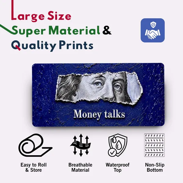 Sigma_One_Money_Talks_Banknote_Graphic_Extended_Mouse_Pad_58X28_Cm_Non-Slip