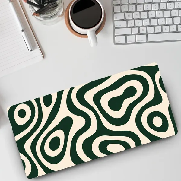 Sigma_One_Green_Cream_Abstract_Wave_Extended_Mouse_Pad__Non-Slip
