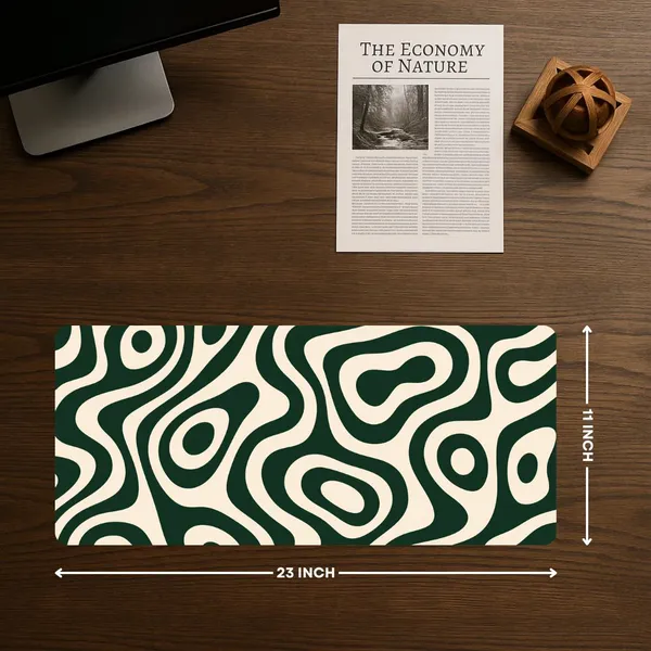 Sigma_One_Green_Cream_Abstract_Wave_Extended_Mouse_Pad__Non-Slip