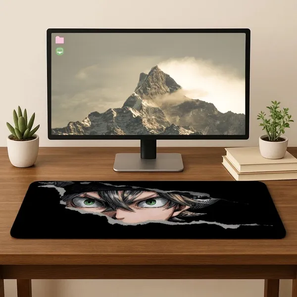 Sigma_One_Anime_Green_Eyes_Torn_Paper_Extended_Desk_Mat_23X11_Inch