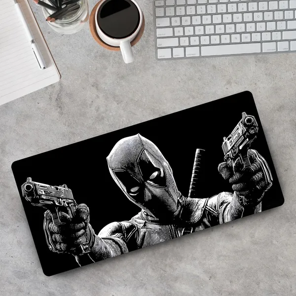 Sigma_One_Masked_Dual_Gun_Sketch_Print_Extended_Keyboard_Mouse_Pad_Black