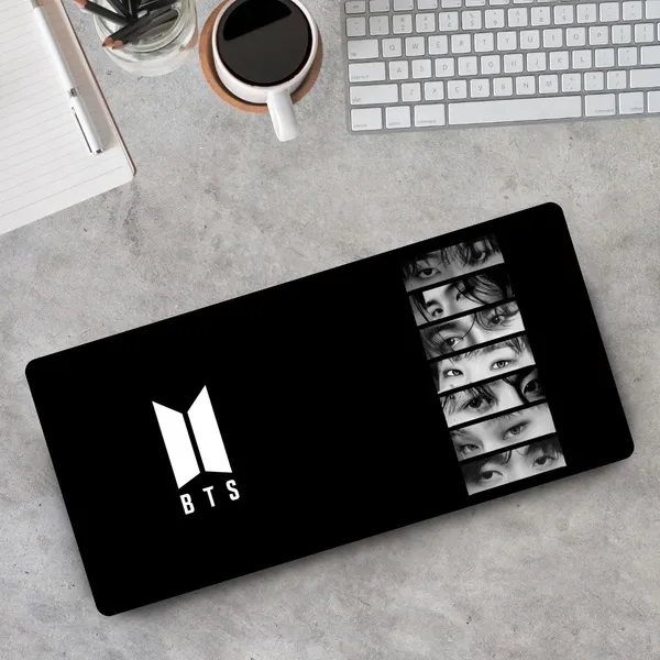 Sigma_One_Kpop_Band_Logo_Eyes_Black_White_Extended_Desk_Mat_23X11_Inch