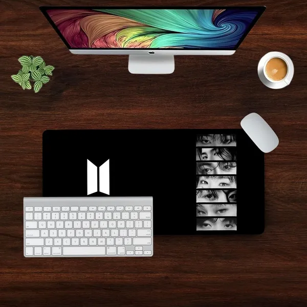 Sigma_One_Kpop_Band_Logo_Eyes_Black_White_Extended_Desk_Mat_23X11_Inch
