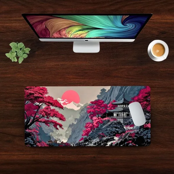 Sigma_One_Japanese_Pagoda_Cherry_Blossom_Extended_Desk_Mat_23X11_Inch