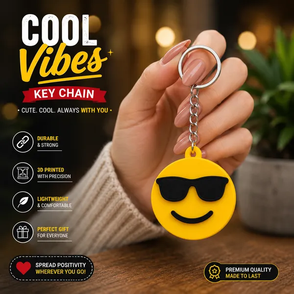 Yellow_3D_Printed_Smiley_Keychain_for_Everyone