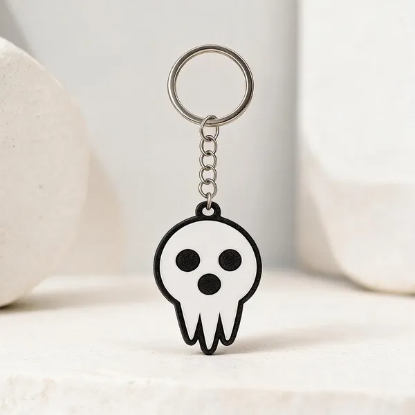 Black__And_White_Plastic_Keychain_Pack_Of_6