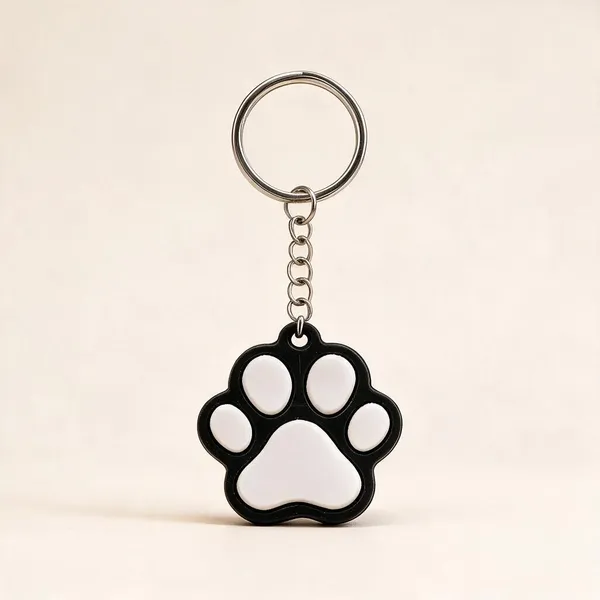Black__And_White_Plastic_Keychain_Pack_Of_6
