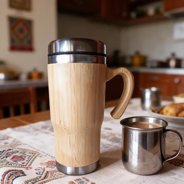 Wood_Finish_Solid_Color_Stainless_Steel_Travel_Mug