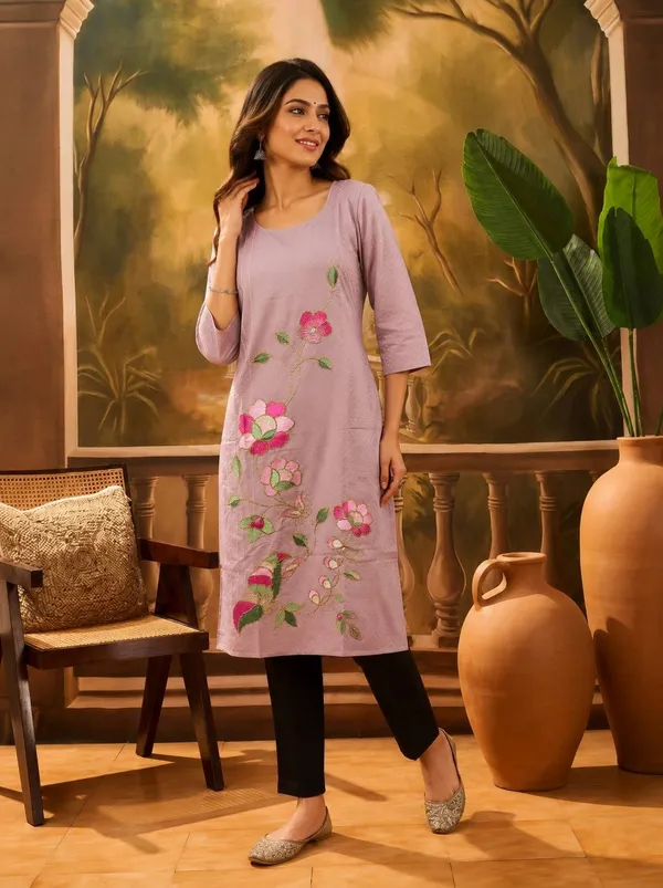 Lavender_Crepe_Straight_Floral_Embroidered_Kurta_For_Women