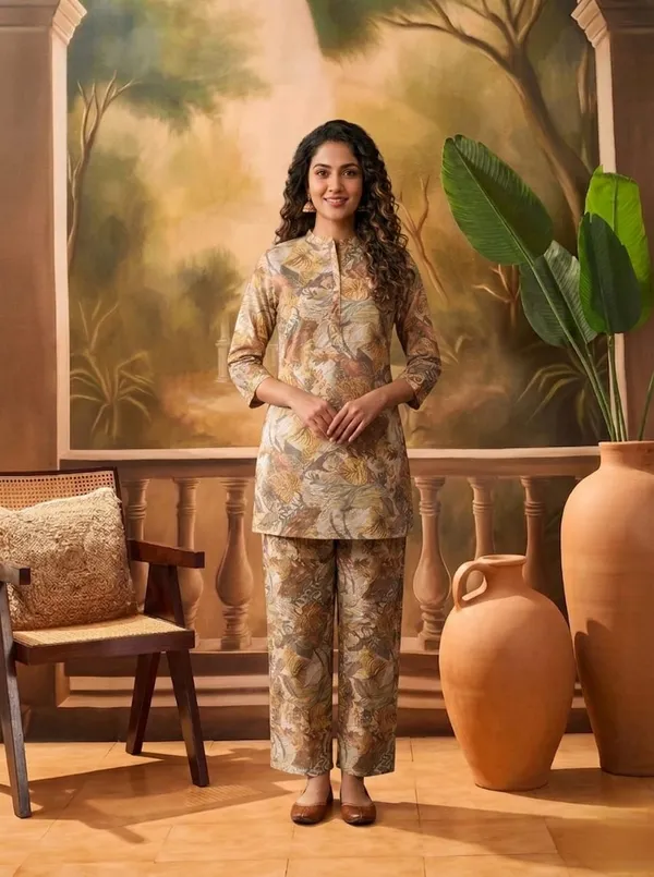 Multicolor_Silk_Blend_Printed_Straight_Kurta_Set_For_Women