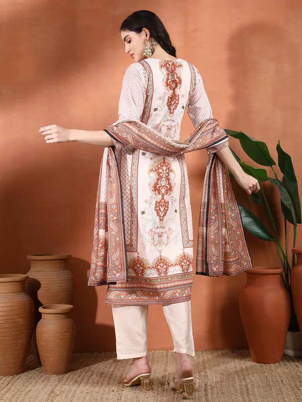 Cream_Rayon_Printed_Straight_Kurta_For_Women