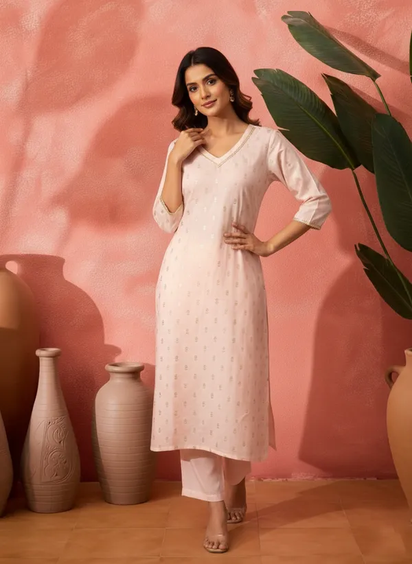 Peach_Crepe_Embroidered_Straight_Kurta_Set_For_Women