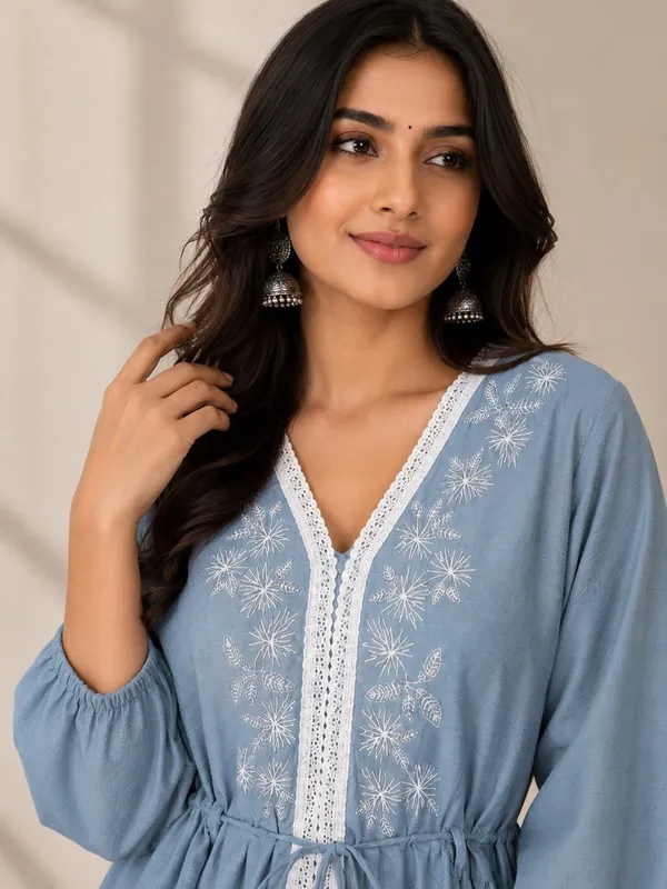 Grey_Roman_Silk_Flared_Tunic_Top_For_Women