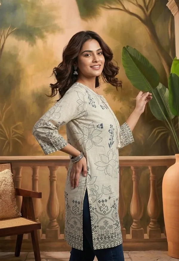 Off_White_Silk_Blend_Printed_Straight_Kurti_For_Women