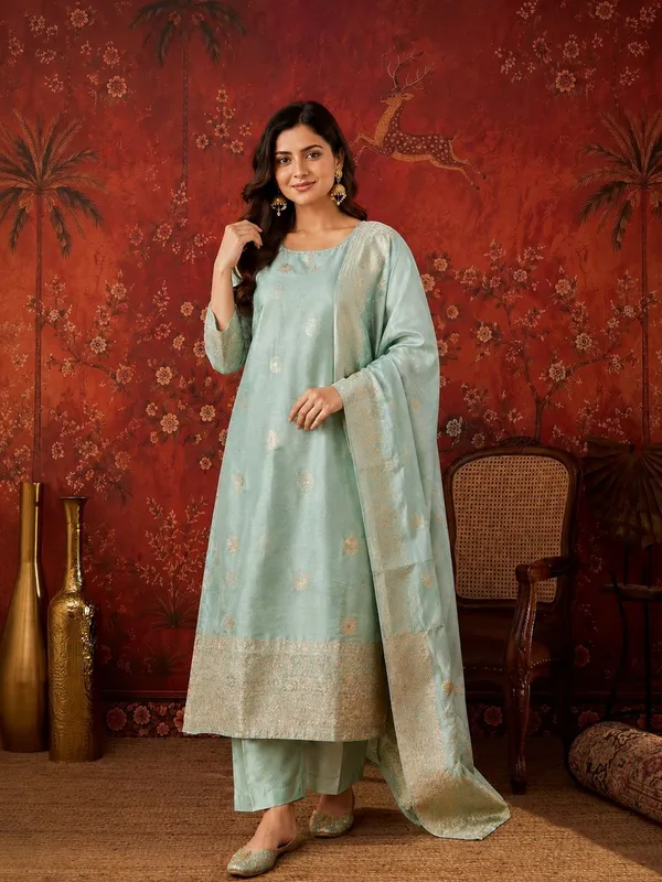 Sage_Green_Rayon_Embroidered_Straight_Kurta_Set_For_Women