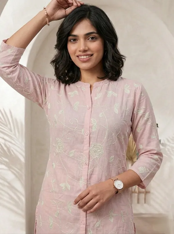 Pink_Viscose_Rayon_Embroidered_Straight_Kurta_For_Women