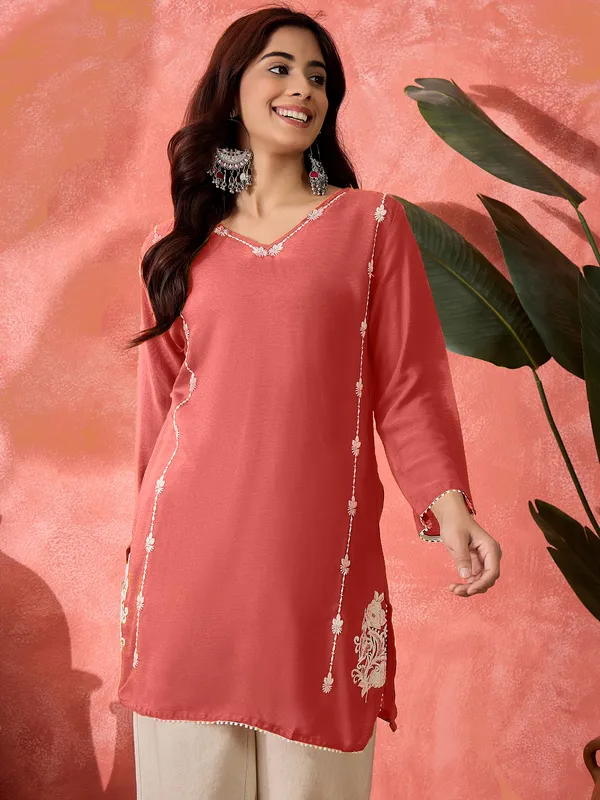Coral_Cotton_Embellished_Straight_Kurti_For_Women