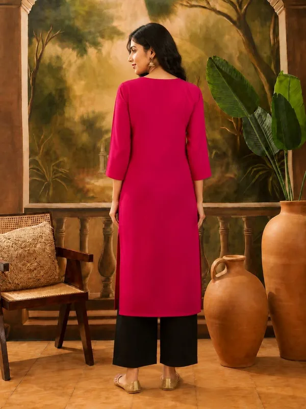 Magenta_Crepe_Straight_Floral_Kurta_For_Women