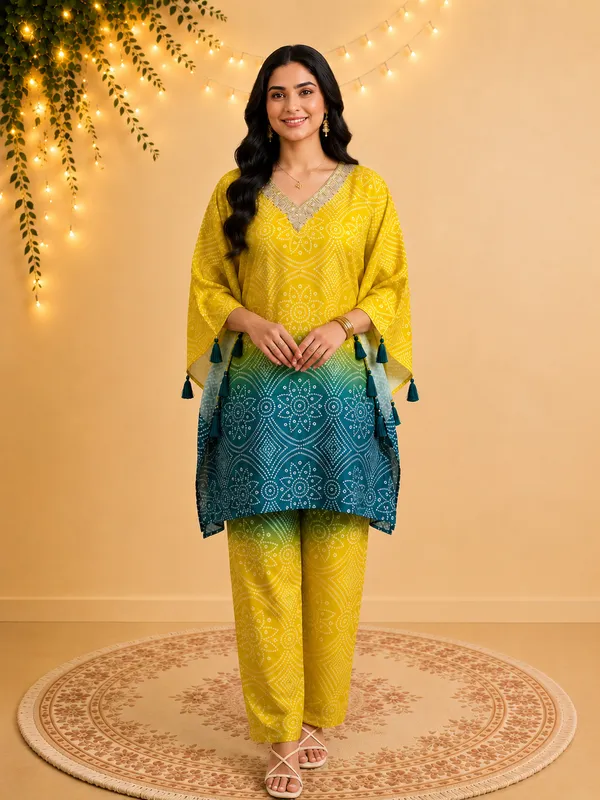 Yellow_Rayon_Printed_Straight_Kurta_Set_For_Women